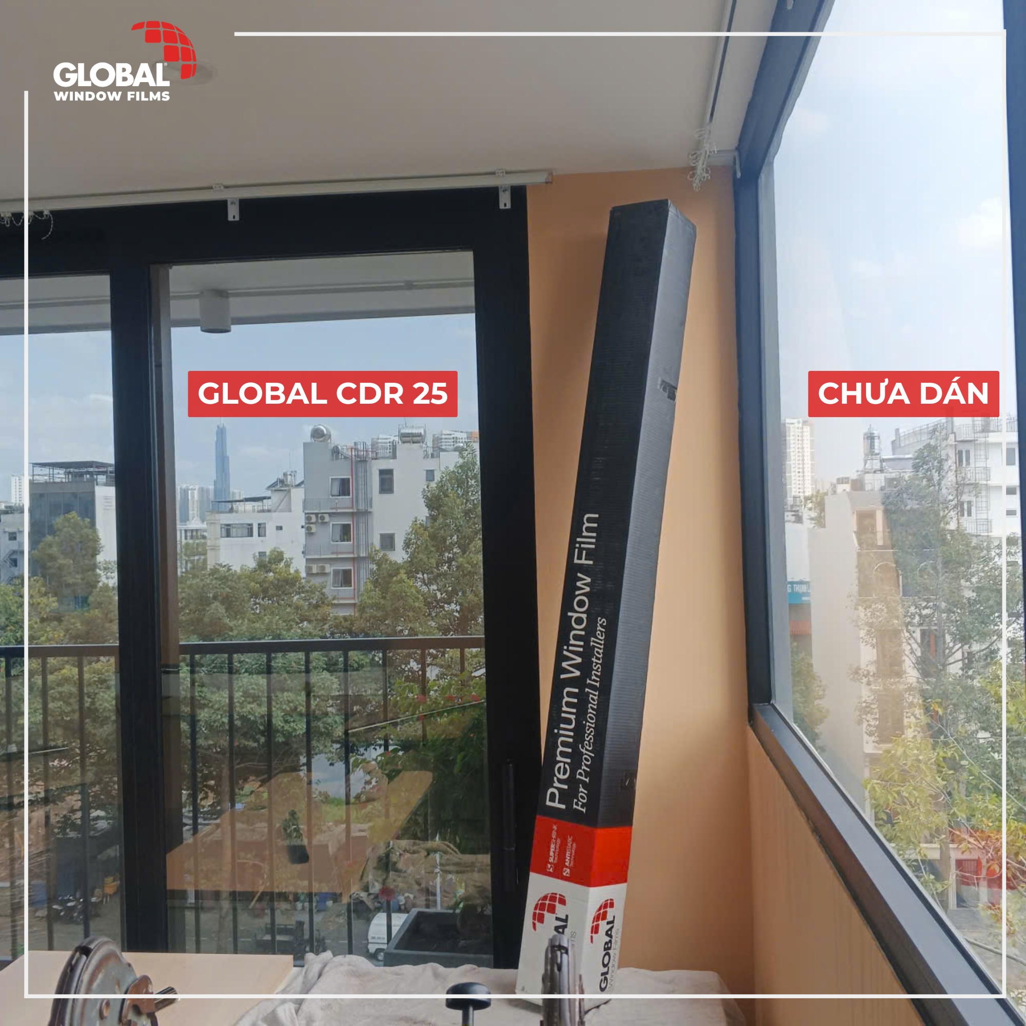 Dán kính văn phòng chống nắng nóng