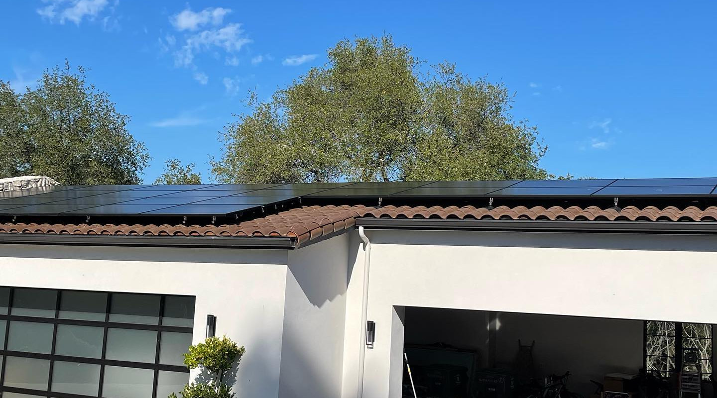 Rooftop solar installed on a home with a tile roof