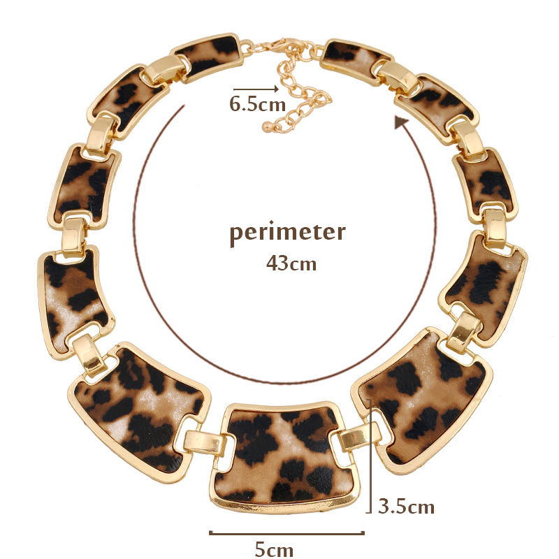Thumbnail: exaggerated punk leopard necklace for women