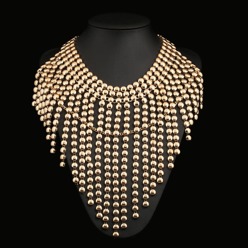 Thumbnail: exaggerated tassel necklace for women