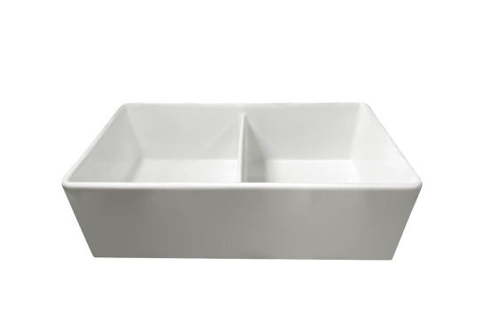 Thumbnail: Turner Hastings - Novi 84 x 46 Fine Fireclay Matte White Farmhouse Butler Sink