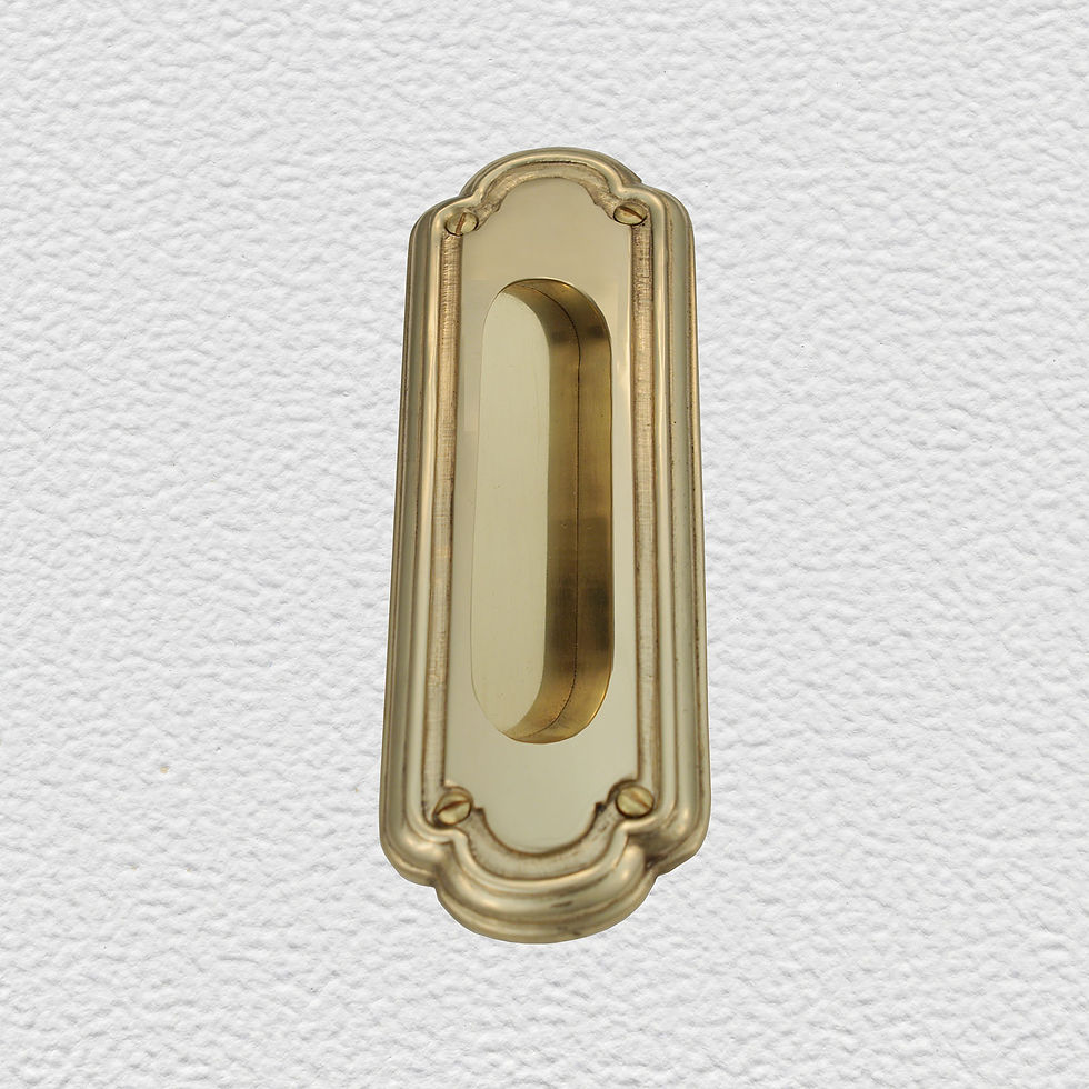 Thumbnail: Domino Brass - Shouldered Ornate Flush Pull H187xW60mm