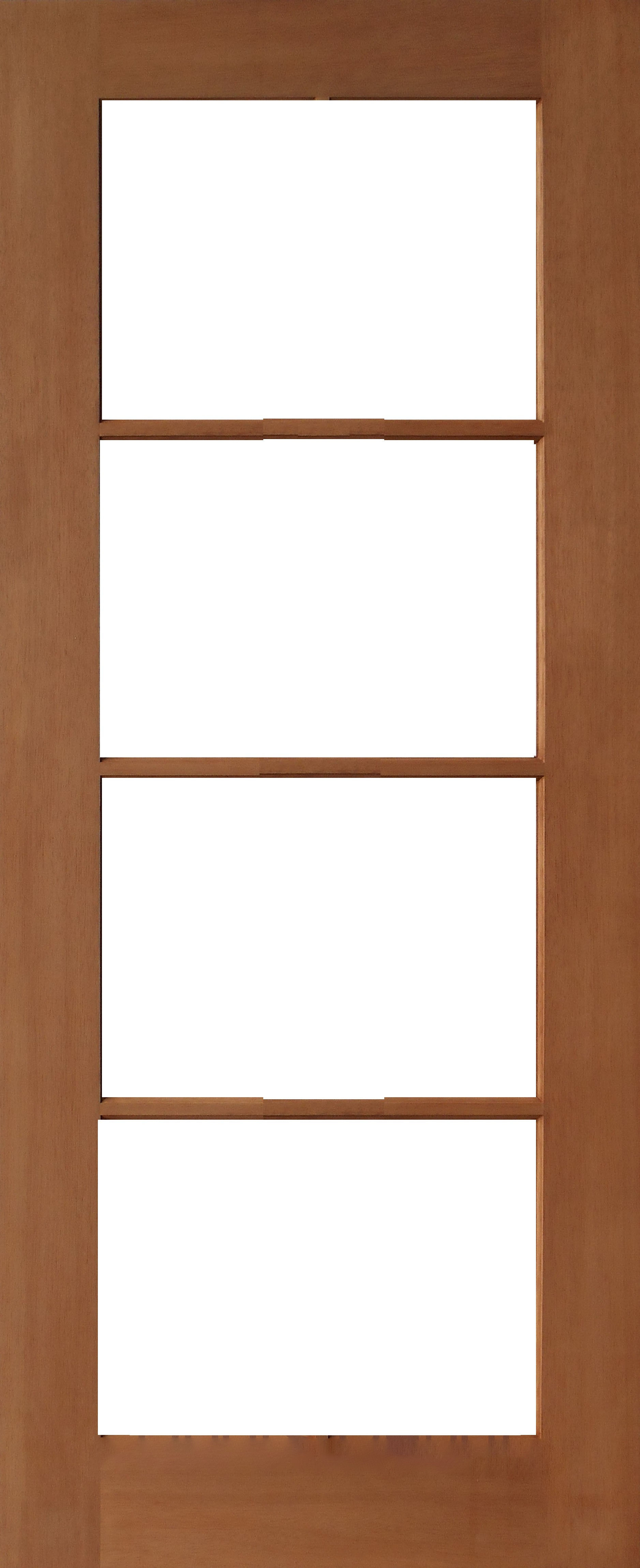 Solid Exterior 4 Glass Panel French Timber Door GD-4L