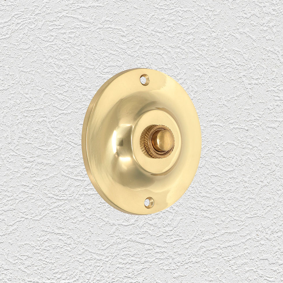 Thumbnail: Domino Brass - Classic Plain Door Bell Press D85mm