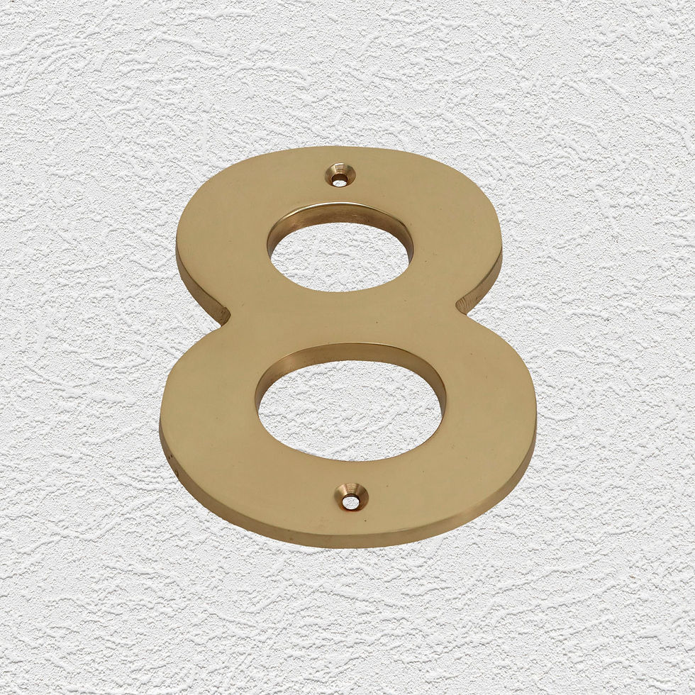 Thumbnail: Domino Brass - 433 Series Numeral Number 8 (3 Sizes)