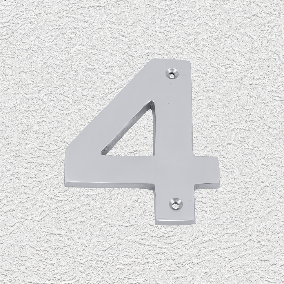 Thumbnail: Domino Brass - 433 Series Numeral Number 4 (3 Sizes)