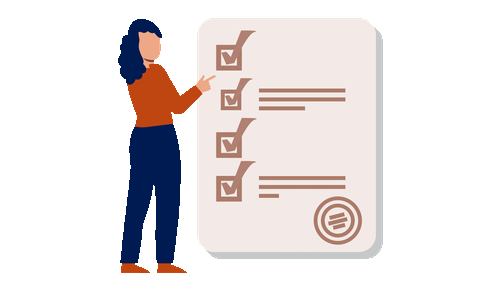 Woman checks insurance contract.gif