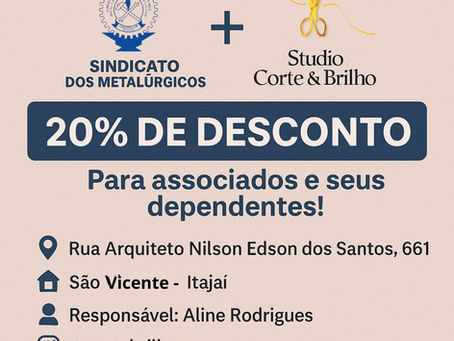 🎉 Novidade para os associados do Sindicato dos Metalúrgicos! 🎉