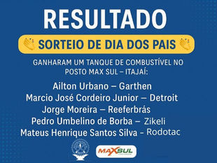 SORTEIO DIA DOS PAIS