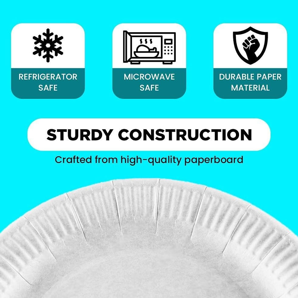 Thumbnail: 100 x White Paper Plates 7" (18cm) Disposable Dishes for Catering Supply Parties