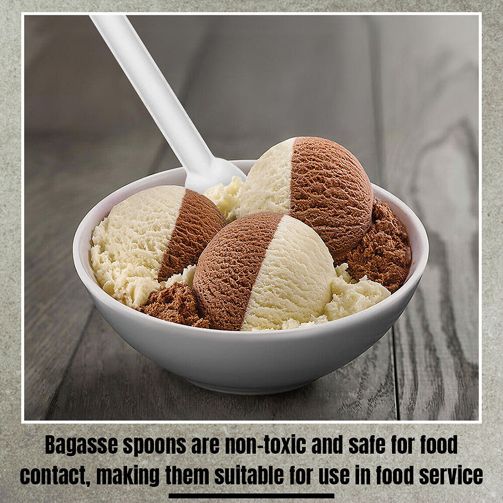 Thumbnail: Biodegradable Bagasse Spoons White Sugarcane Cutlery Set for Weddings Parties