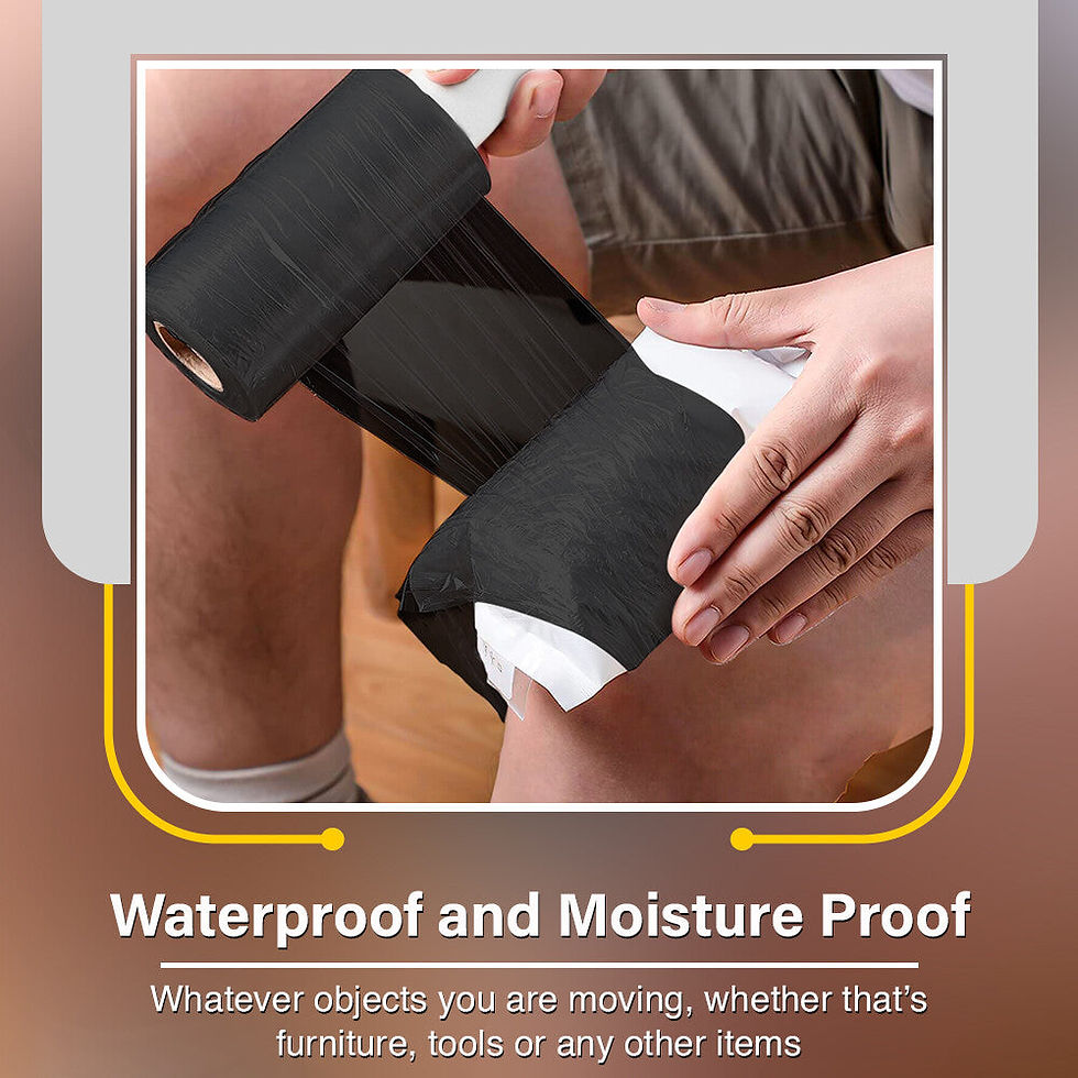 Thumbnail: Black Handy Pallet Wrap Mini Stretch Shrink Cling Film 100mm x 150m 17mu