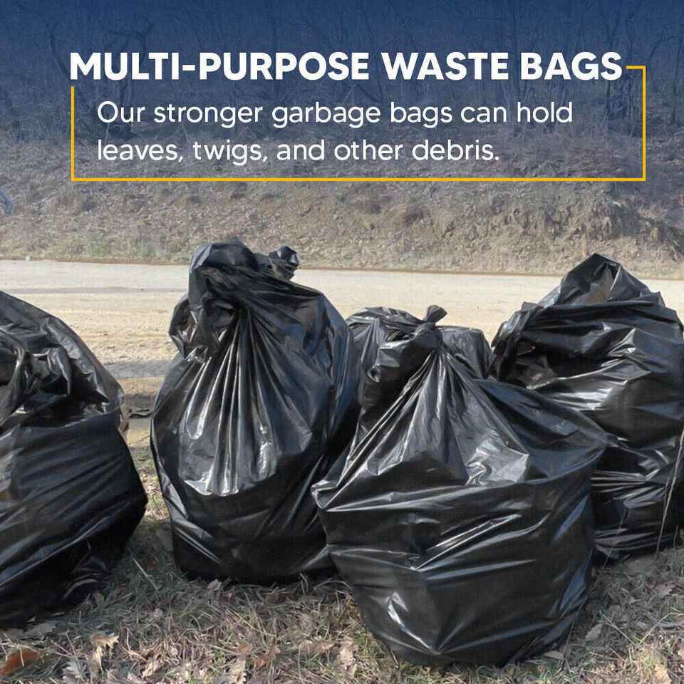 Thumbnail: Bin Liner Bags 18" x 29" x 39" 200Gauge (90ltr) Black Rubbish Waste Bin Bags