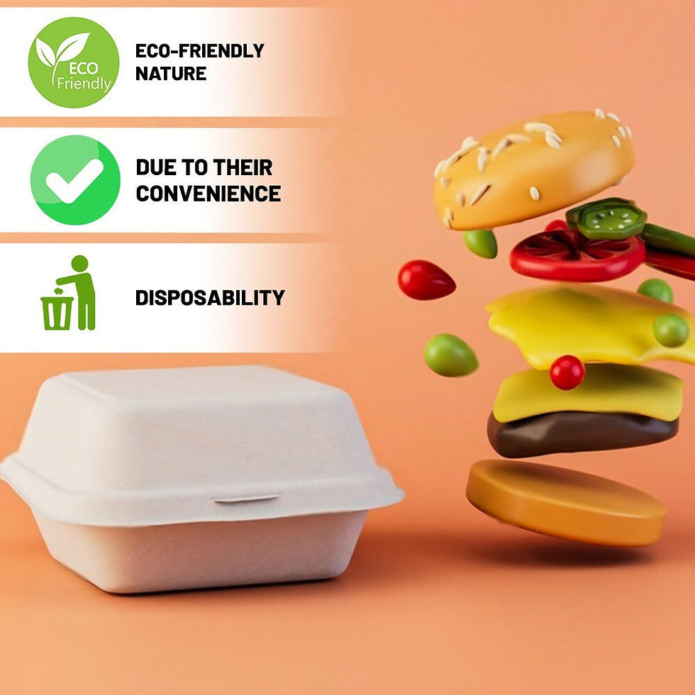 Thumbnail: 1000 x Burger Boxes 6" (450ml) Biodegradable Bagasse Takeaway Container