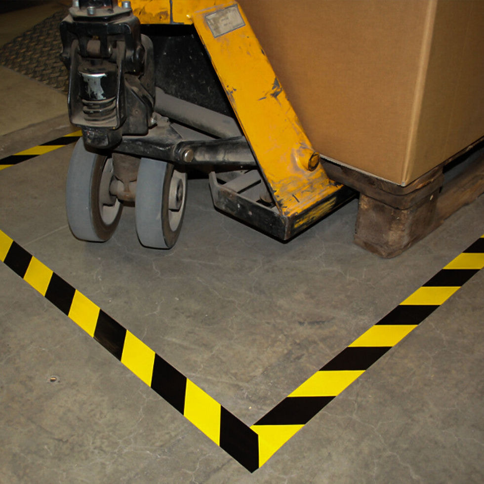 Thumbnail: Reflective Hazard Warning Tape 50mm x 33m Black & Yellow Caution Barrier Tape