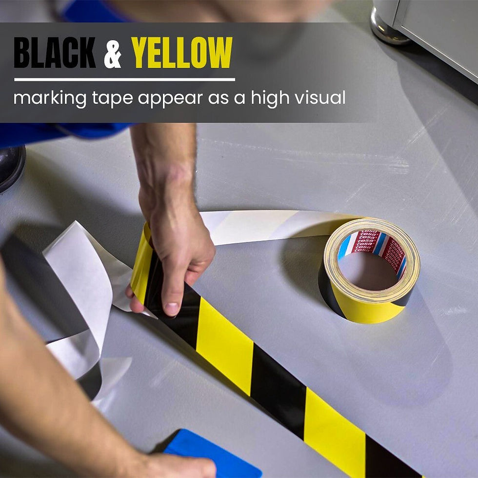 Thumbnail: Reflective Hazard Tape 50mm x 33m Black & Yellow Adhesive Barrier Tape