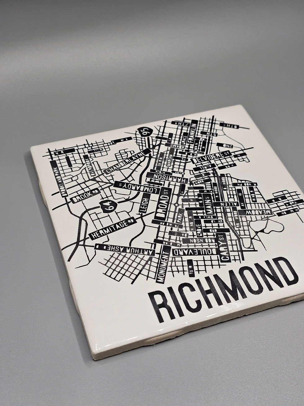 Thumbnail: Richmond City map Art Tile Coaster
