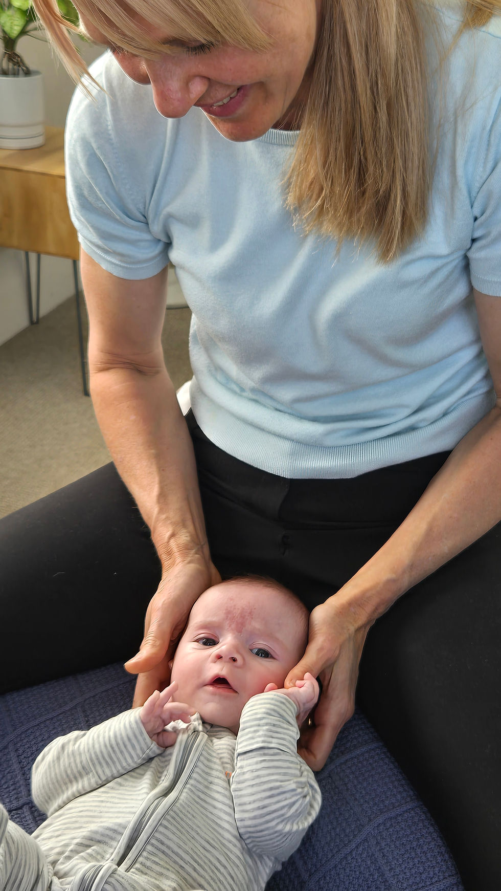 baby at the chiropractor
