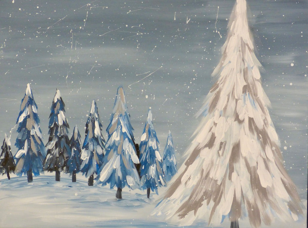 White Winter Landscape Canvas