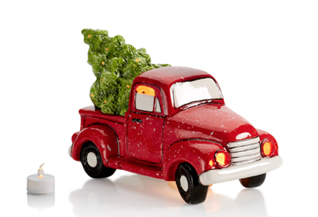 Youth Ceramic Vintage Truck with Tree Lantern