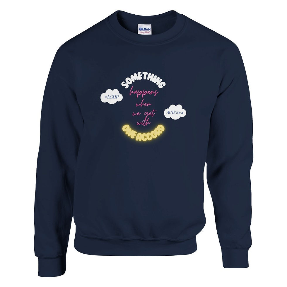 Thumbnail: Something Happens When We Get With One Accord, Acts 2:1-4, Christian Sweatshirt