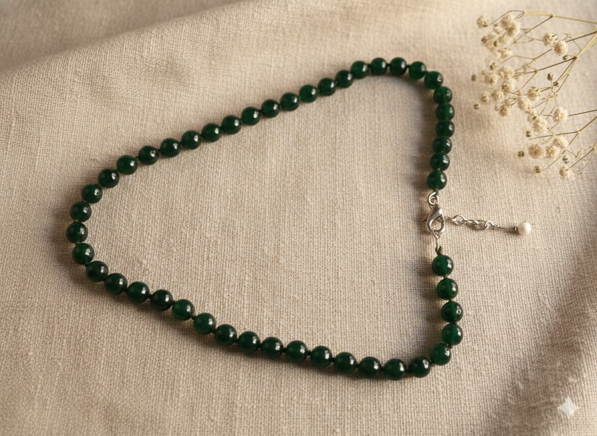 Green Jade Gemstone Beaded Necklace