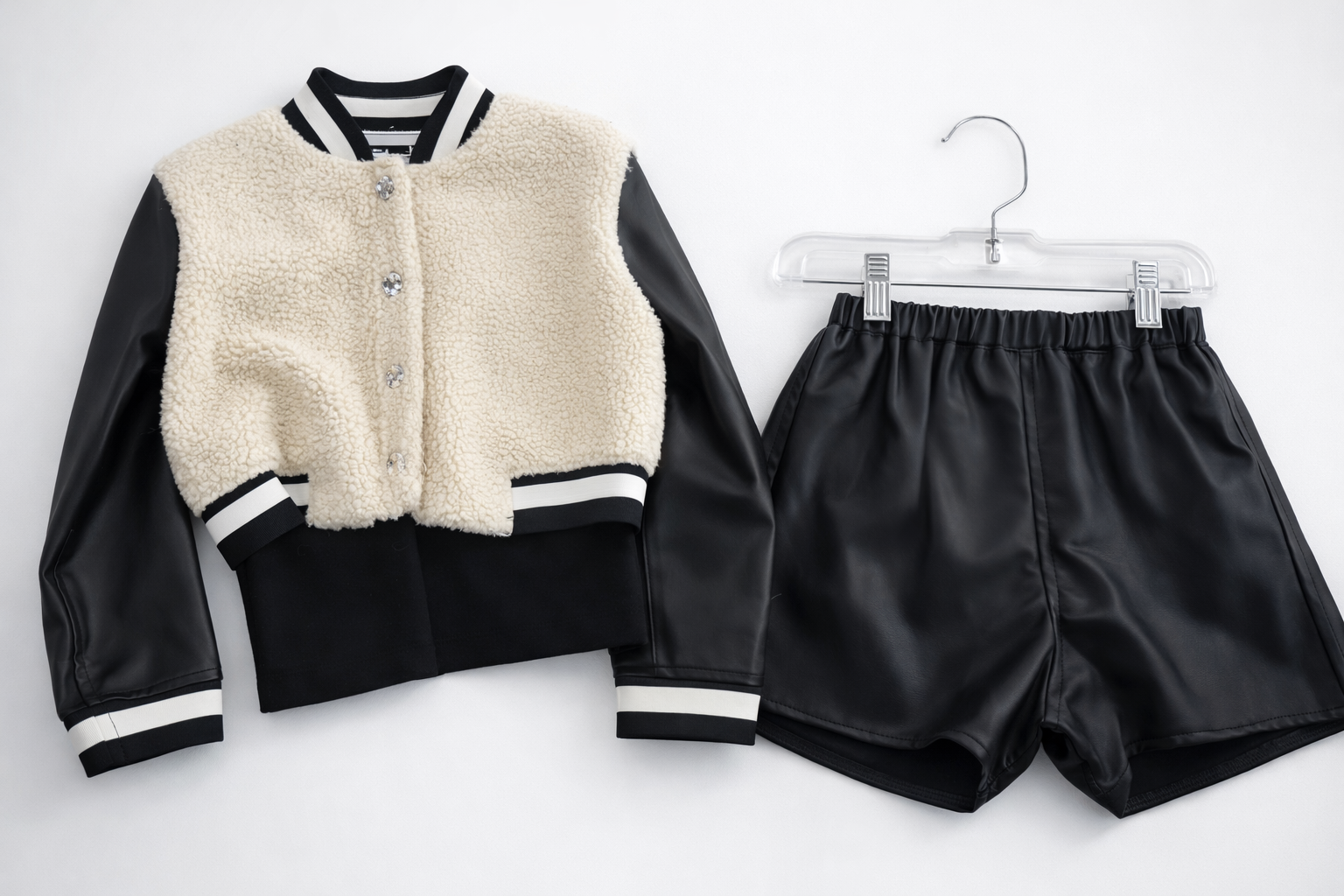 Midnight Luxe Varsity Short Set
