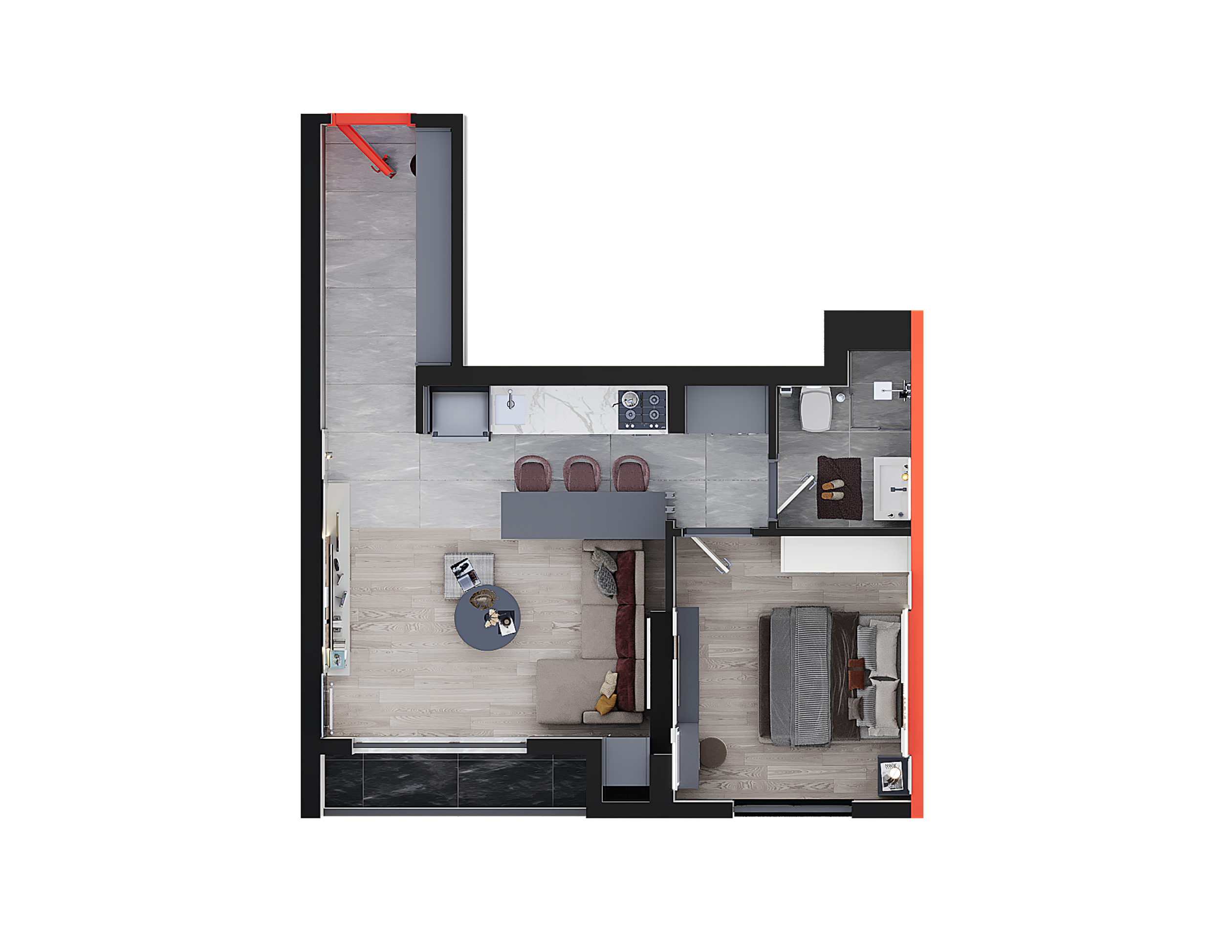 Vadi Manzara Premium 1+1 · 1+1 daire planı