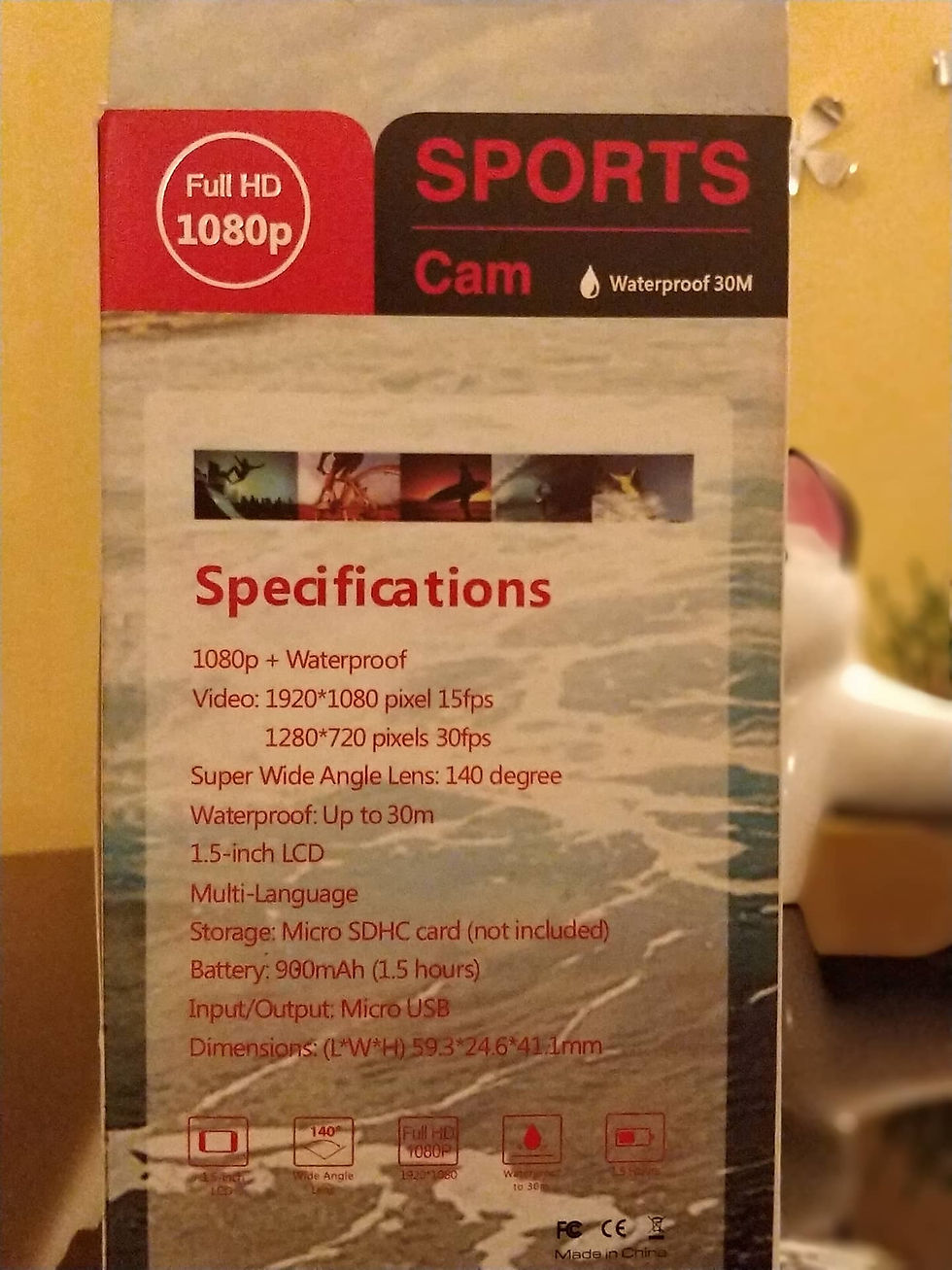 Miniatura: Cámara Deportiva Sport Cam Full Hd 1080p Sumergible 30 Metros 💓