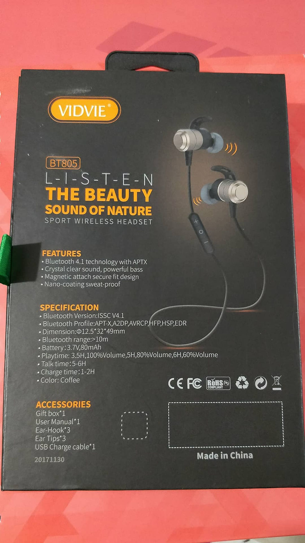 Miniatura: Auriculares Deportivos Bluetooth Vidvie Bt-805