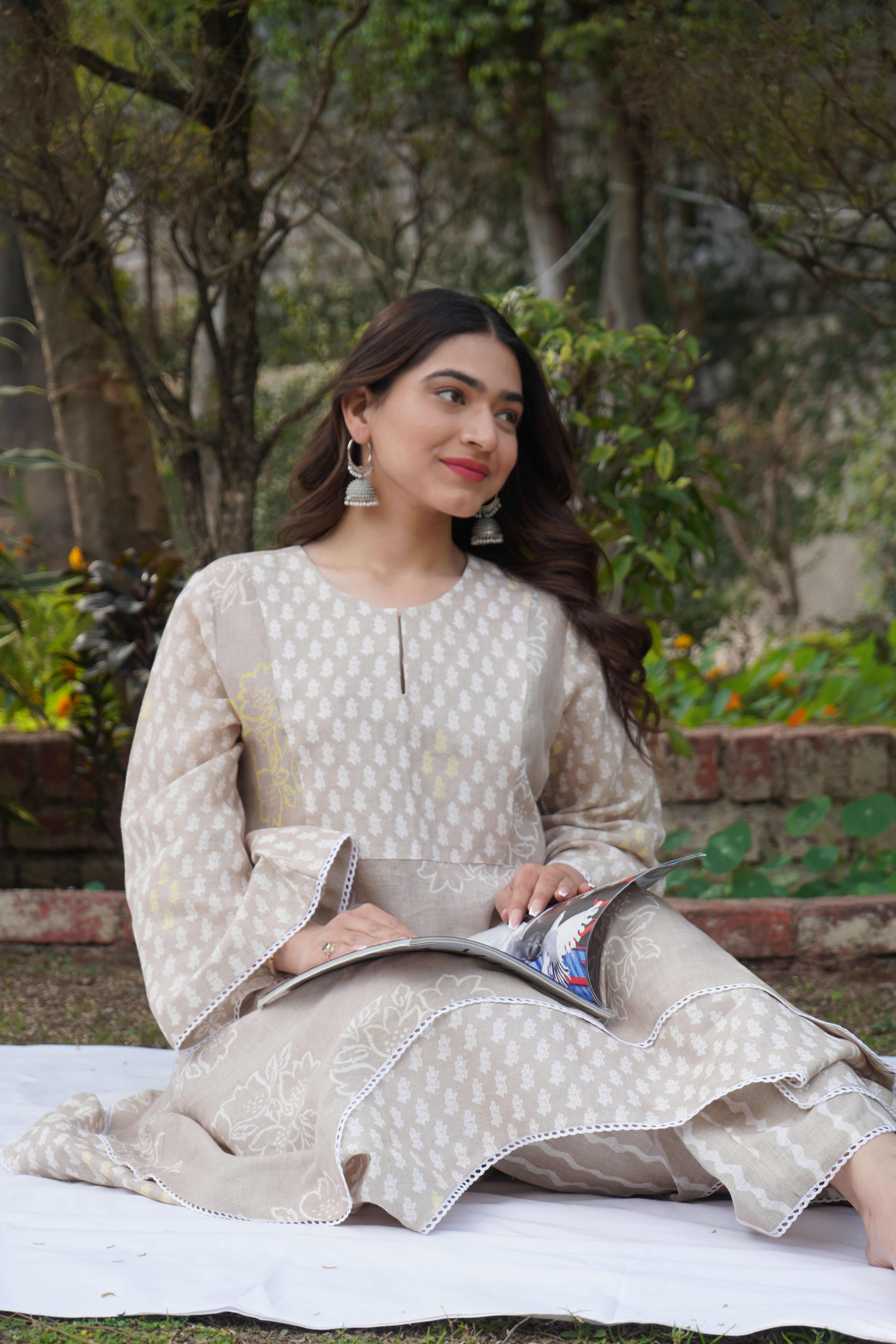 Ivory Asymmetrical Linen Set