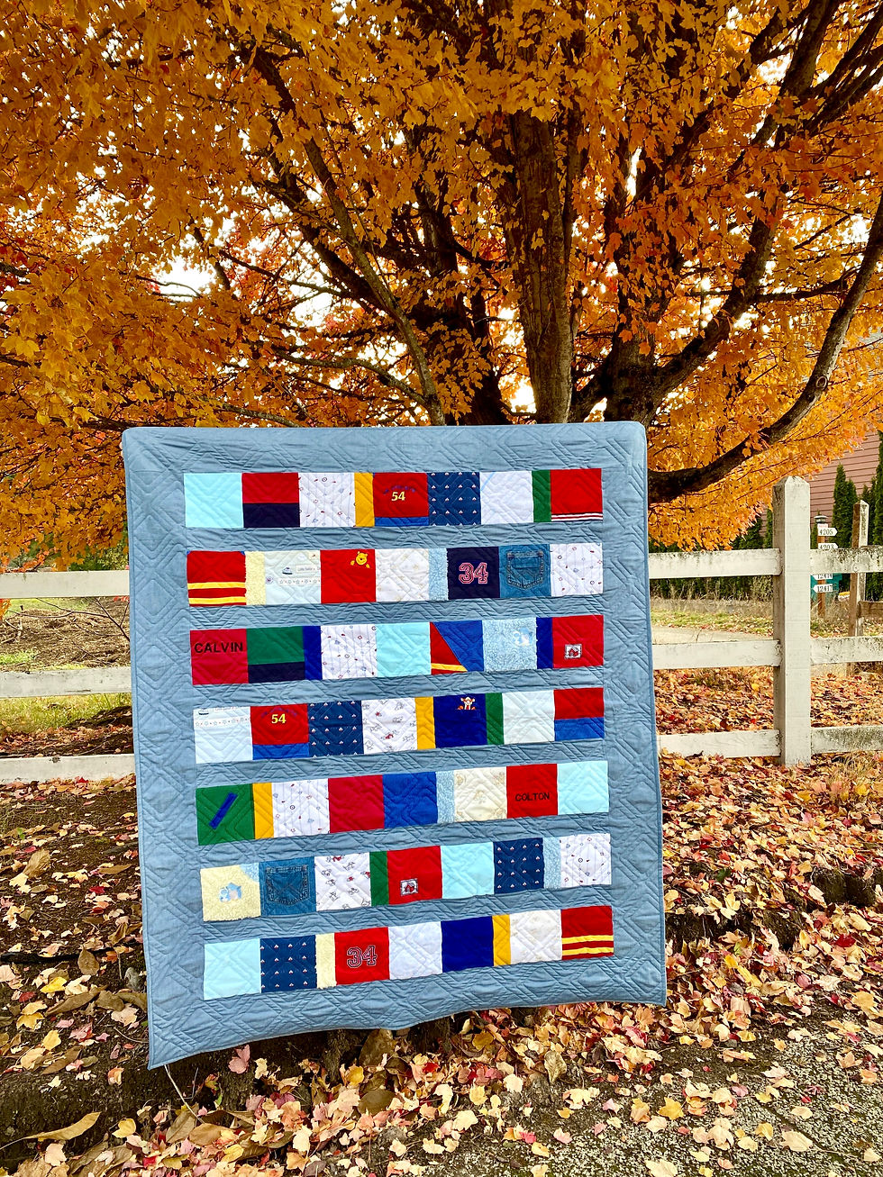 Baby clothes memory quilt