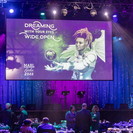 The stage at the Fillmore Minneapolis for the Minnesota Association of Black Lawyers (MABL) 2022 Gala.