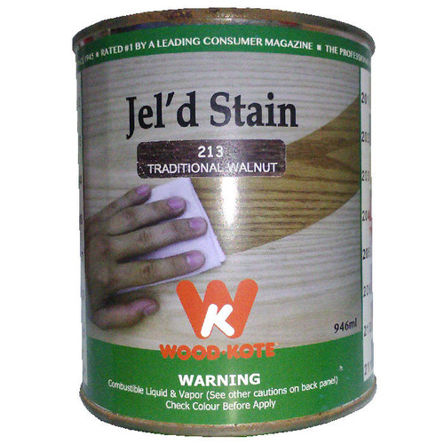 Jel'd Stain Traditional Walnut 213 Wood Kote 946 ml Li Fong Hardware
