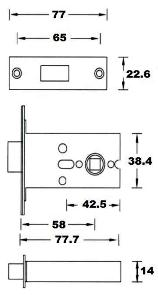 BS 58MM SS Square Dead Bolt GL-686 Specification