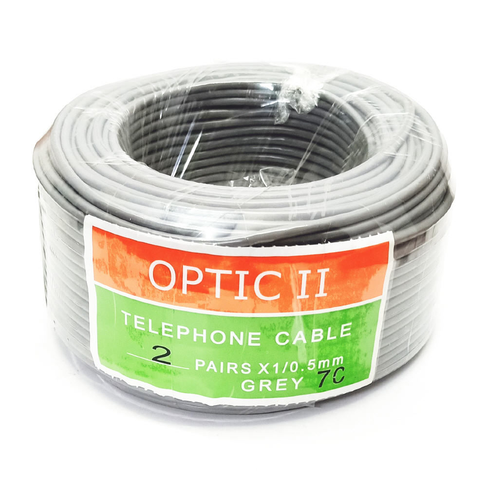4C Telephone Cable 2 Pairs X 1/0.5mm Grey