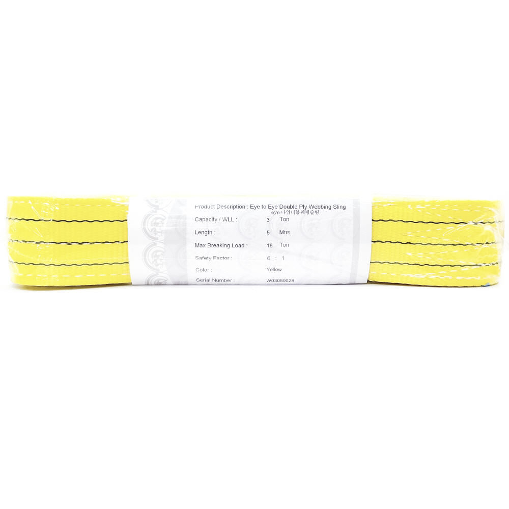 Warrior 3Tx5M Eye to Eye Double Ply Webbing Sling (Yellow)