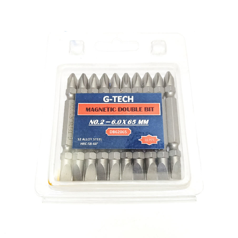 G-Tech No.2-6x65mm Magnetic Double Driver Bit