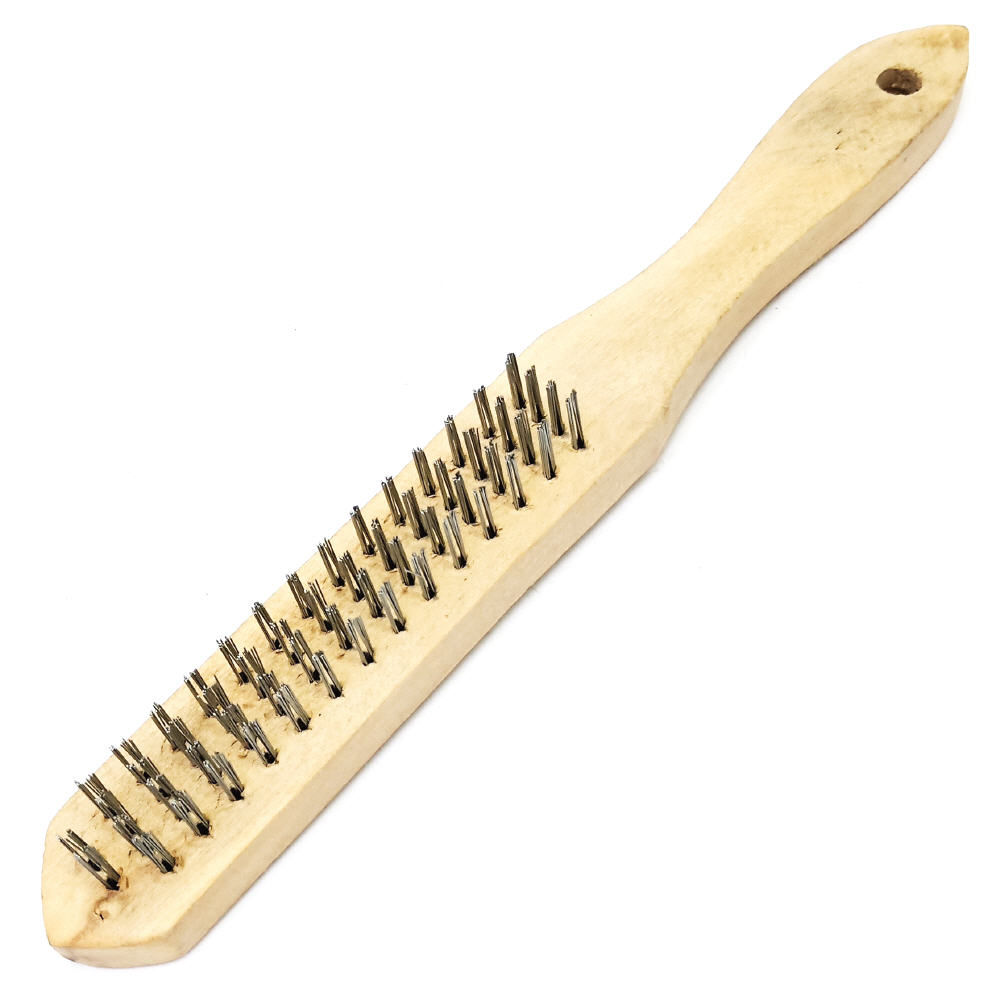Steel Wire Brush 4 Rows (Wooden Handle)