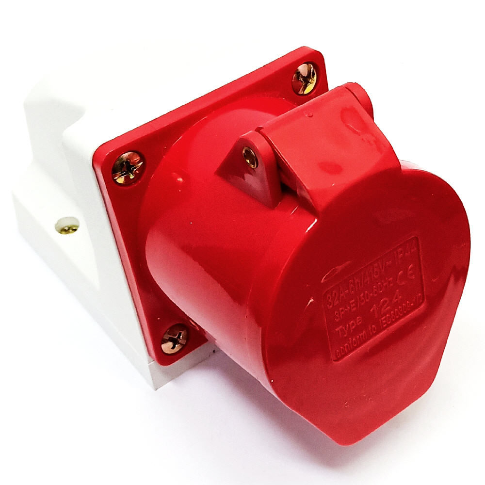 124 4P-32A Industrial Wall Socket IP44 415V