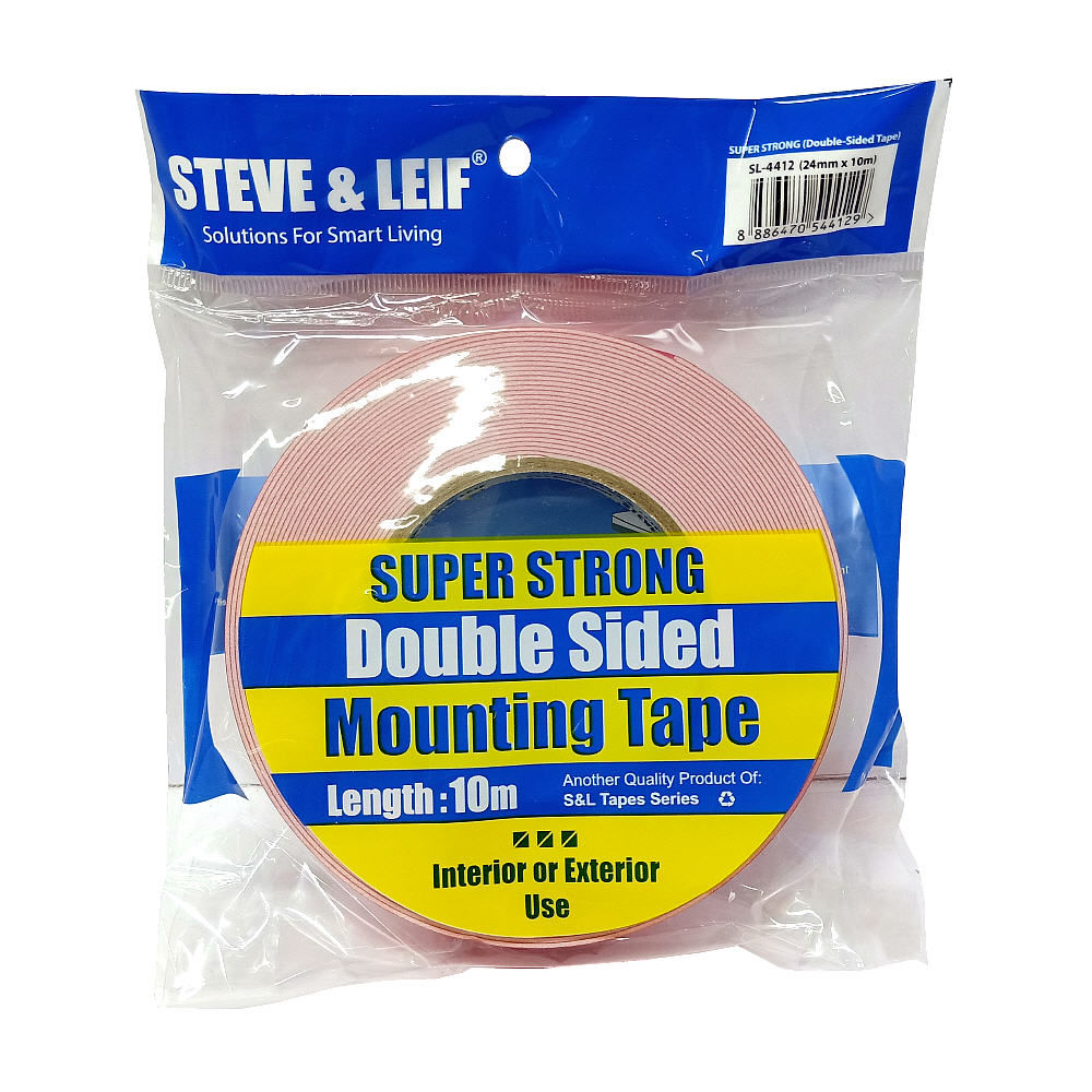 Steve & Leif Super Strong Double-Sided Mounting Tape SL-4412 24mm by 10m White