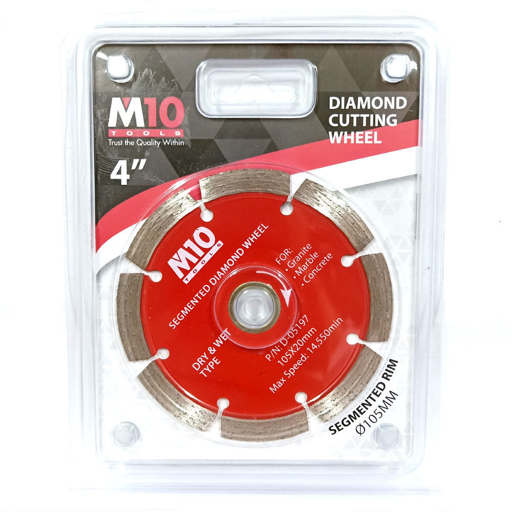 M10 Segmented Diamond Cutting Wheel Dry & Wet Type 4'' 105x20mm