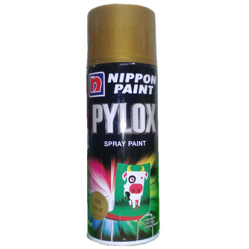 Nippon Paint Pylox Spray Paint 705 Gold 400CC Li Fong Hardware