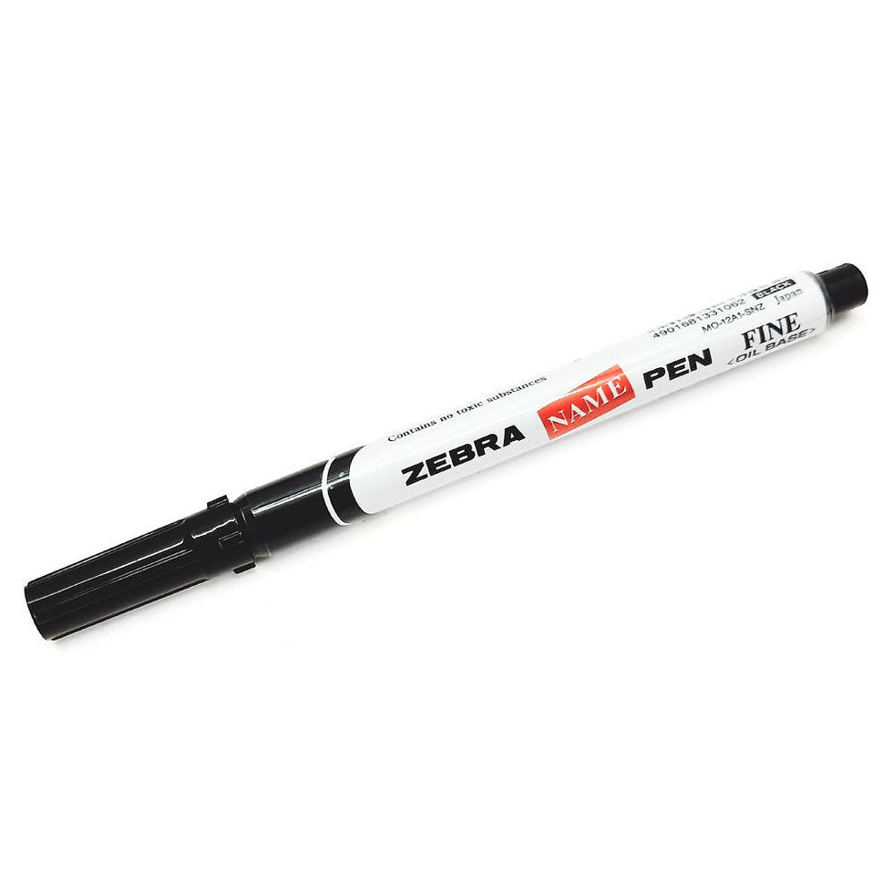 Zebra Black Name Pen Fine Marker Oil Base