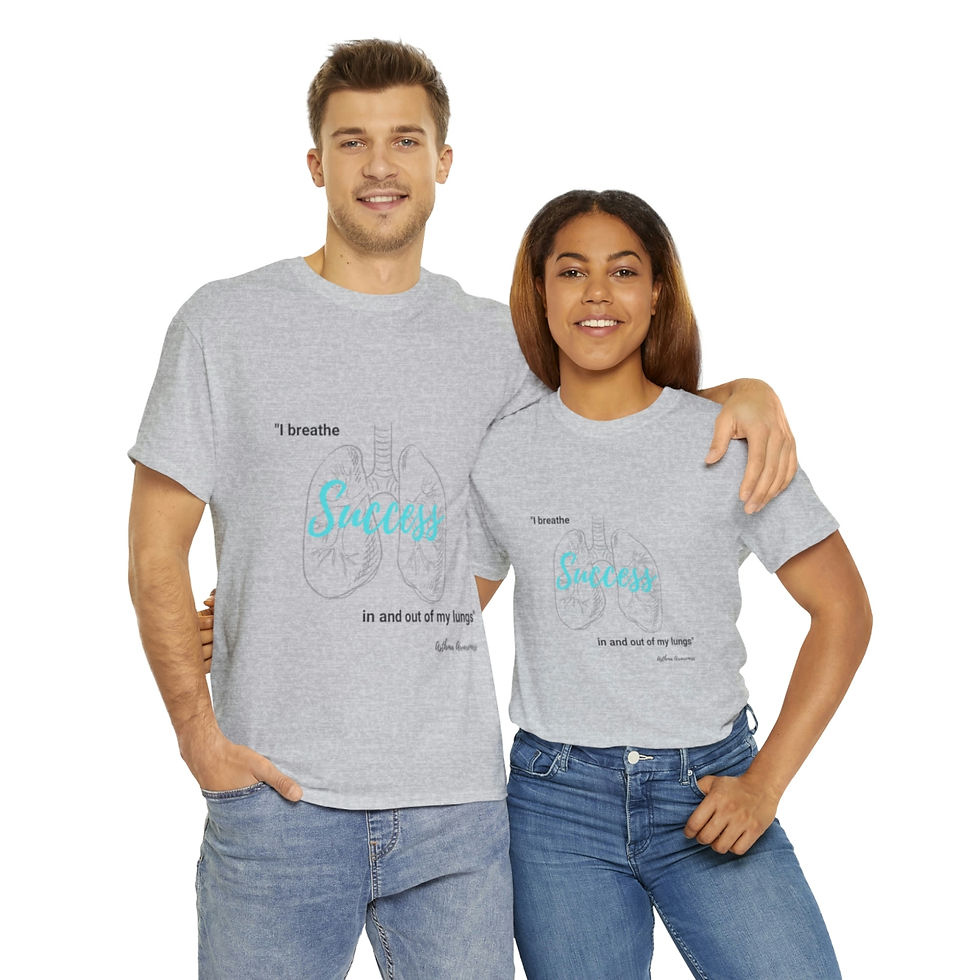 Thumbnail: Asthma Awareness Unisex Cotton Tee "I breathe Success in and out of my Lungs" 