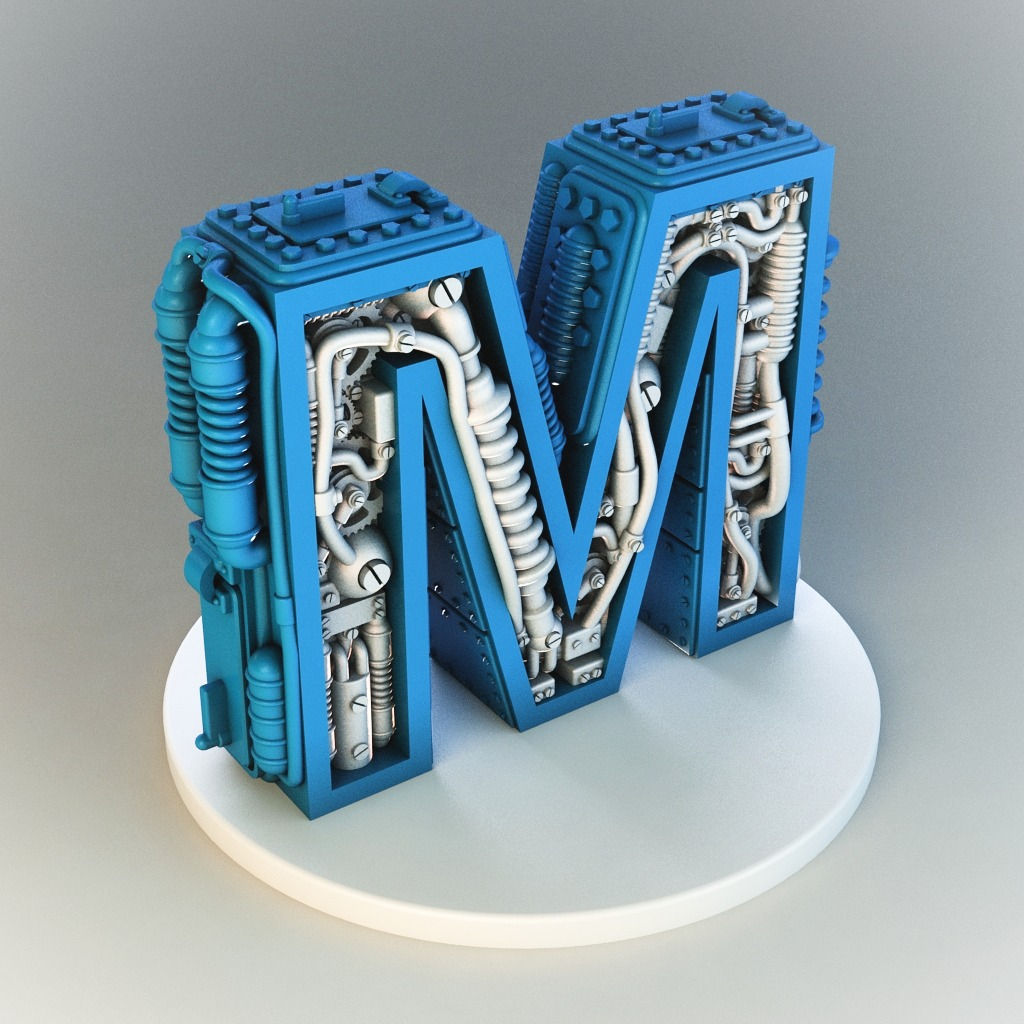Steampunk letter M