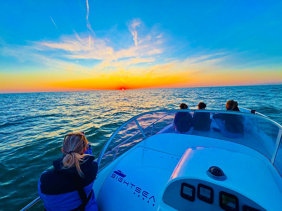 Magische zonsondergang op zee