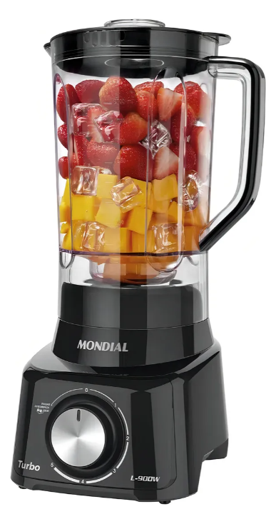 Miniatura: Liquidificador Mondial Turbo Full Black L-900w Preto 127v