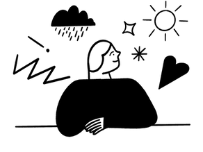 Illustration representing inner mental patterns and personal growth linked to self-sabotage awareness and leadership development in coaching with Audrey Zander
