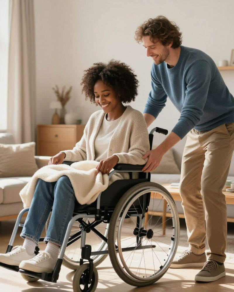 Compassionate disability support service illustration